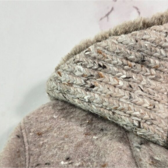 Prana Coat Womens Medium Purple Wool Speckle Fleck Faux Fur Lisina Pea Jacket - Picture 6 of 10